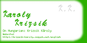 karoly krizsik business card